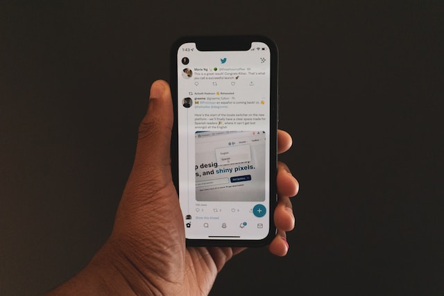 Une personne vérifie sur l'application Twitter pour iPhone s'il est possible de supprimer en masse des utilisateurs.