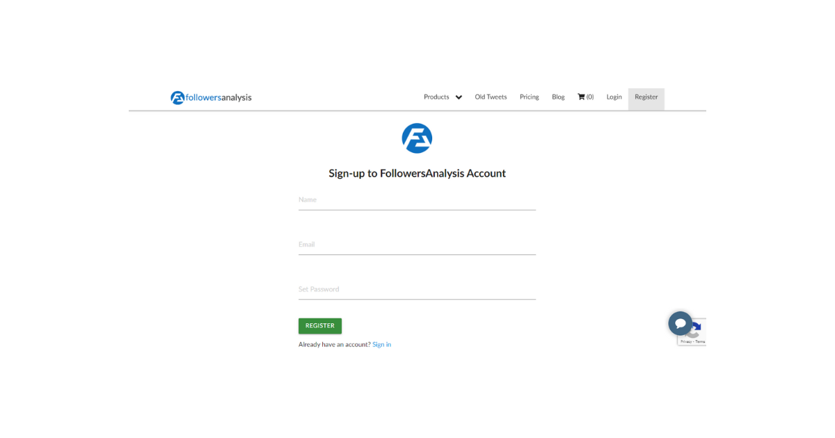 Tangkapan layar beranda FollowerAnalysis di desktop.
