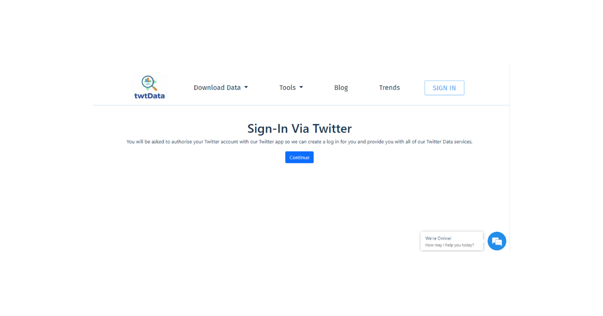 Tangkapan layar TweetEraser dari beranda TwtData di desktop.