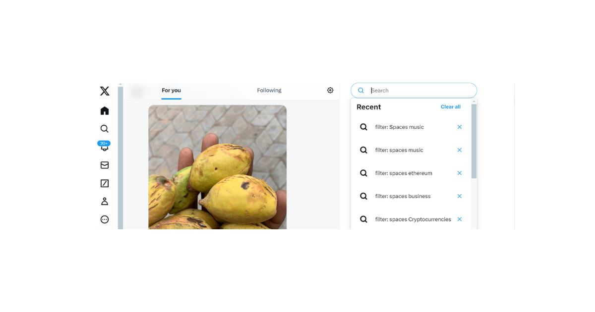 Twitterの最近の検索履歴を表示するTweetEraserのスクリーンショット。