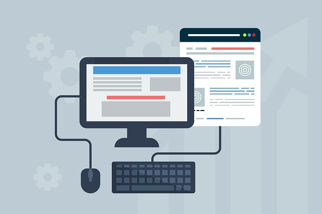 Een illustratie van het ontwerp van een gebruikersinterface van een website op een computerscherm en een digitaal tablet.