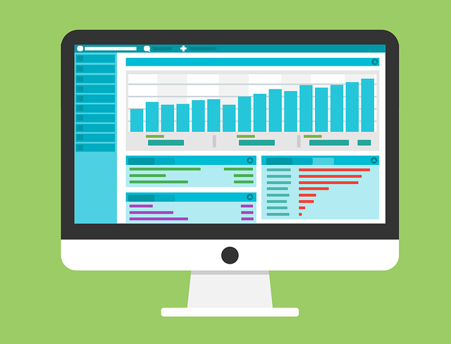 O ilustrare a datelor analitice web pe monitorul unui computer.